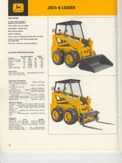 j24 skid steer specs|john deere jd24 loader.